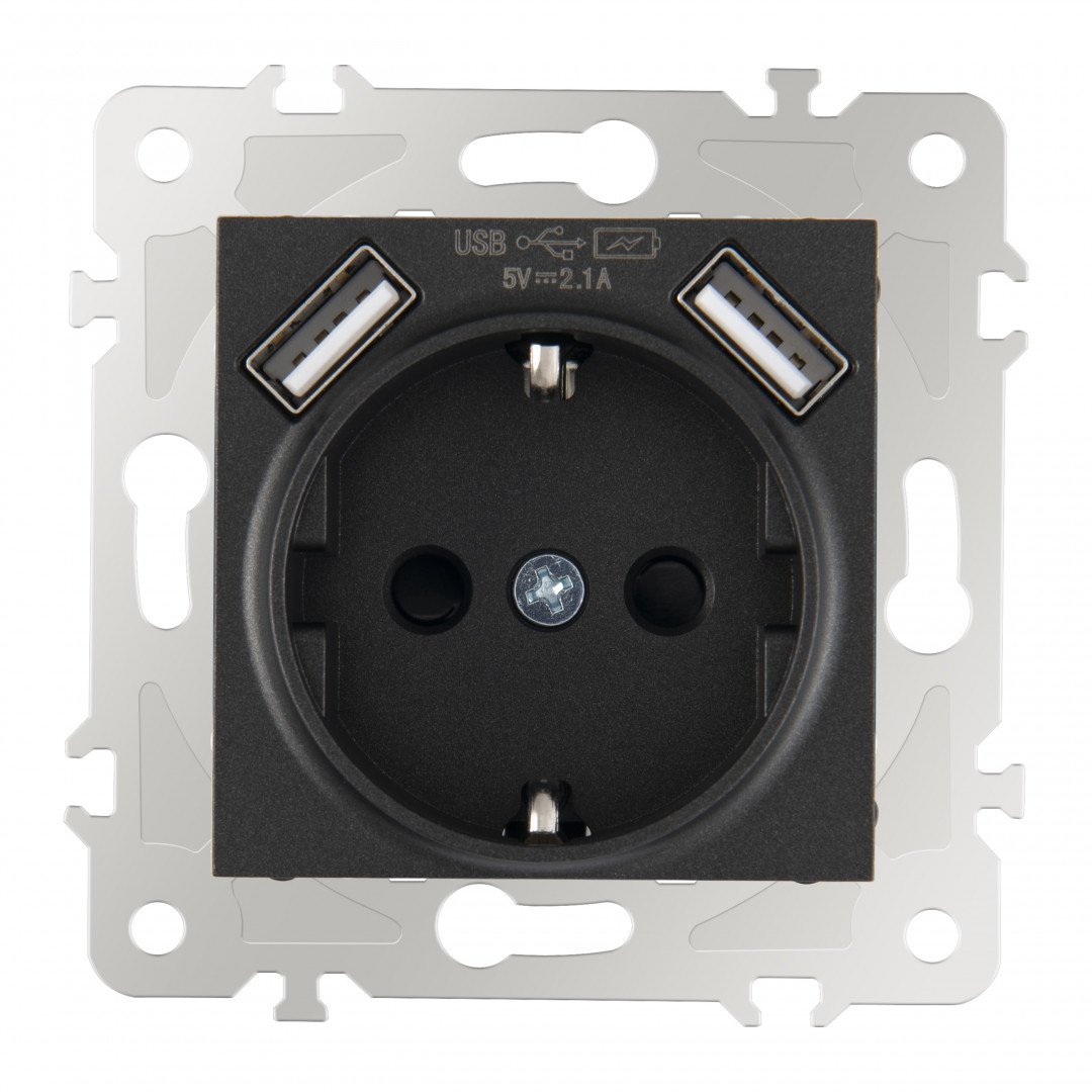 Розетка Arte Milano Am-203 203.47-1.black