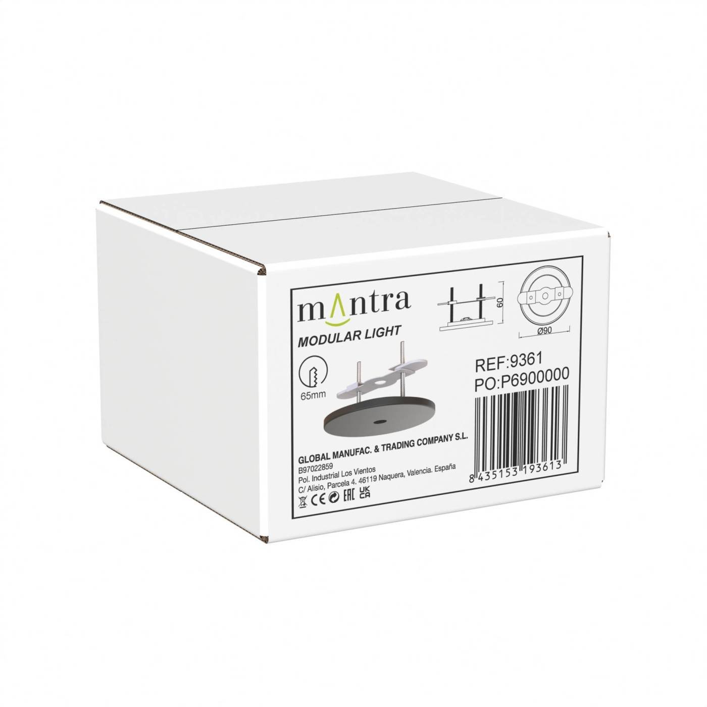 9361 Основание потолочное утопленное 1L MODULAR LIGHT FLORONES