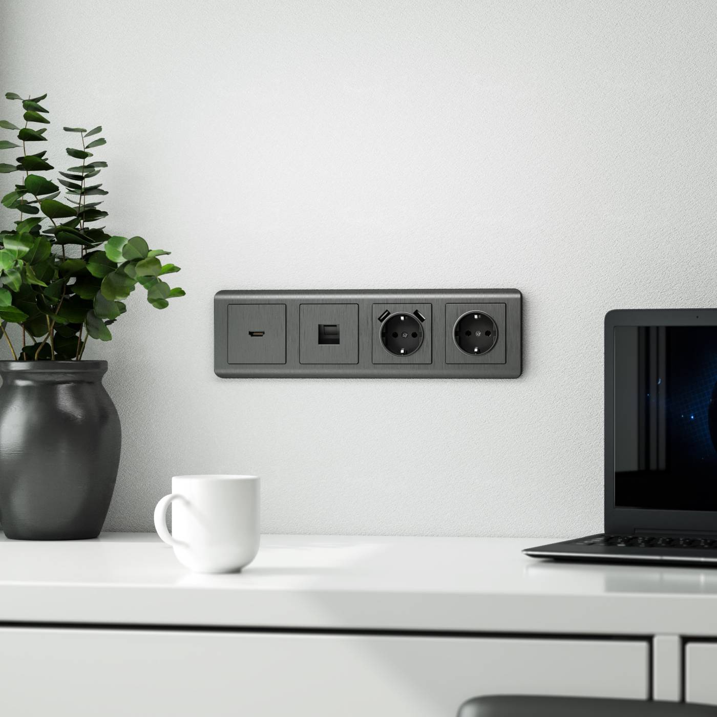 W1181004/ Розетка Ethernet RJ-45 (графит рифленый) Розетка Werkel W1181004/ Розетка Ethernet RJ-45 (графит рифленый)