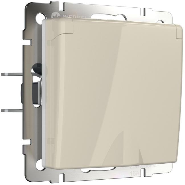 W1171203/ Розетка влагозащ. с зазем. с защит. крышкой и шторками (слоновая кость) Розетка Werkel W1171203/ Розетка влагозащ. с зазем. с защит. крышкой и шторками (слоновая кость)