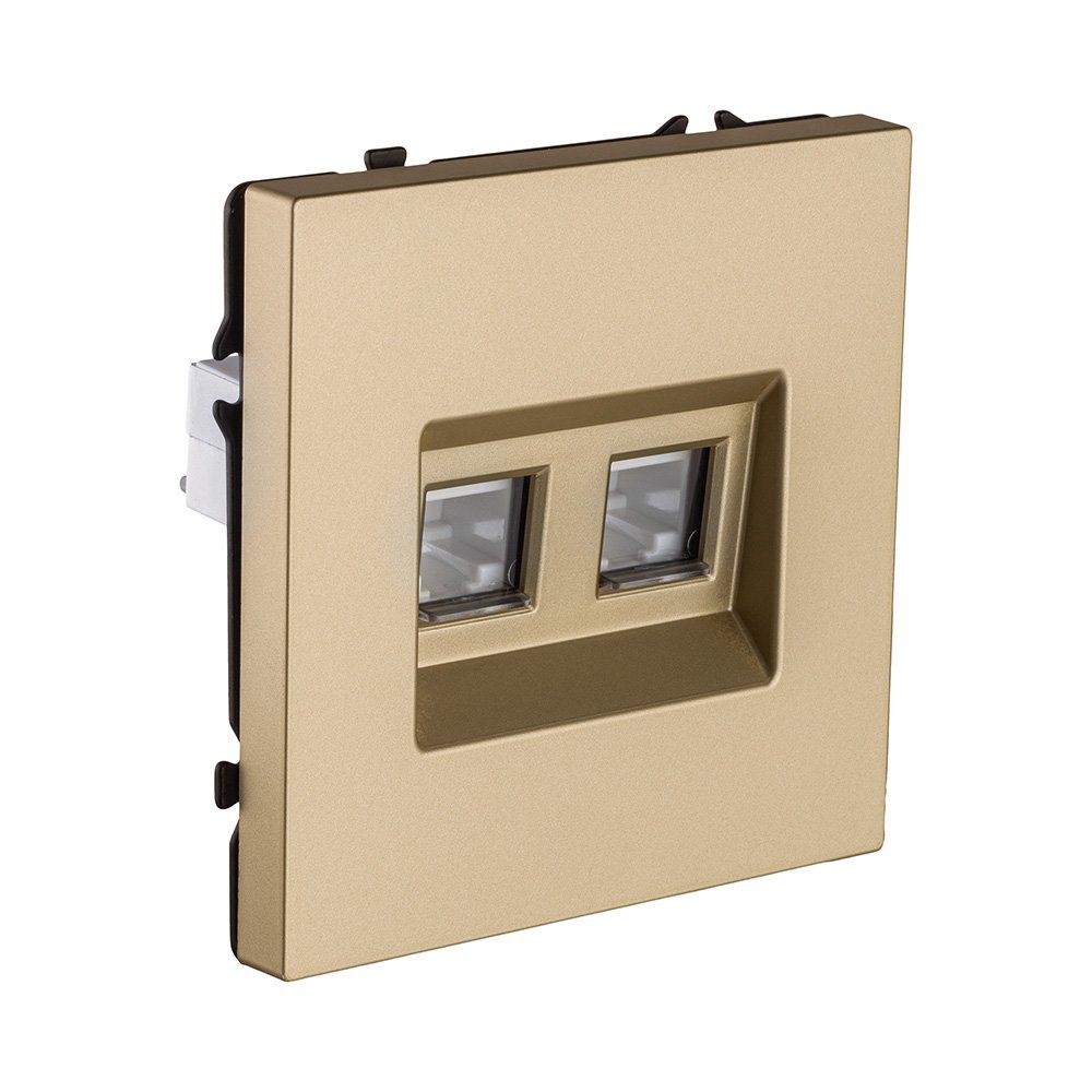 EC-018GD Розетка двойная Ethernet RJ45 Cat.6, золотой Kollinger Eclipse EC-018GD