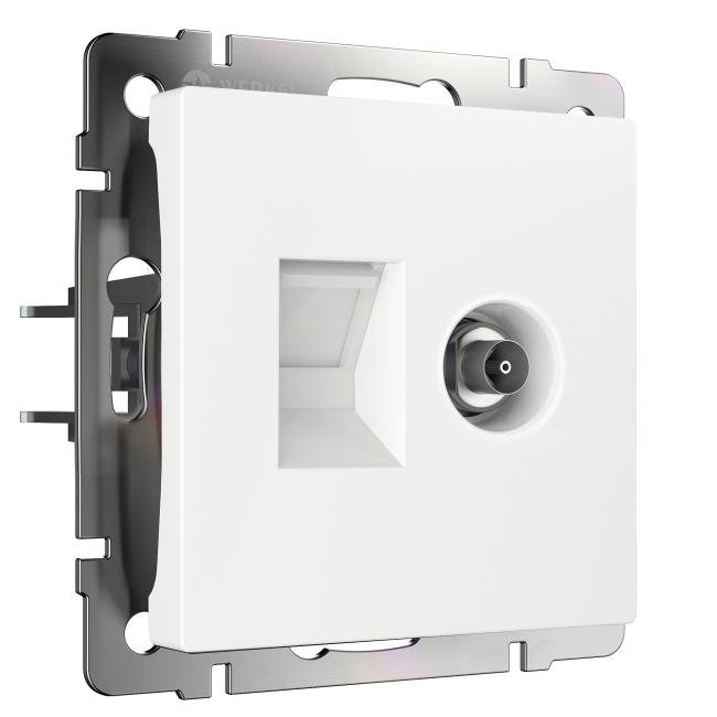 W1181301/ Розетка ТВ+Ethernet RJ-45 6 cat.(белый) Розетка Werkel W1181301/ Розетка ТВ+Ethernet RJ-45 6 cat.(белый)