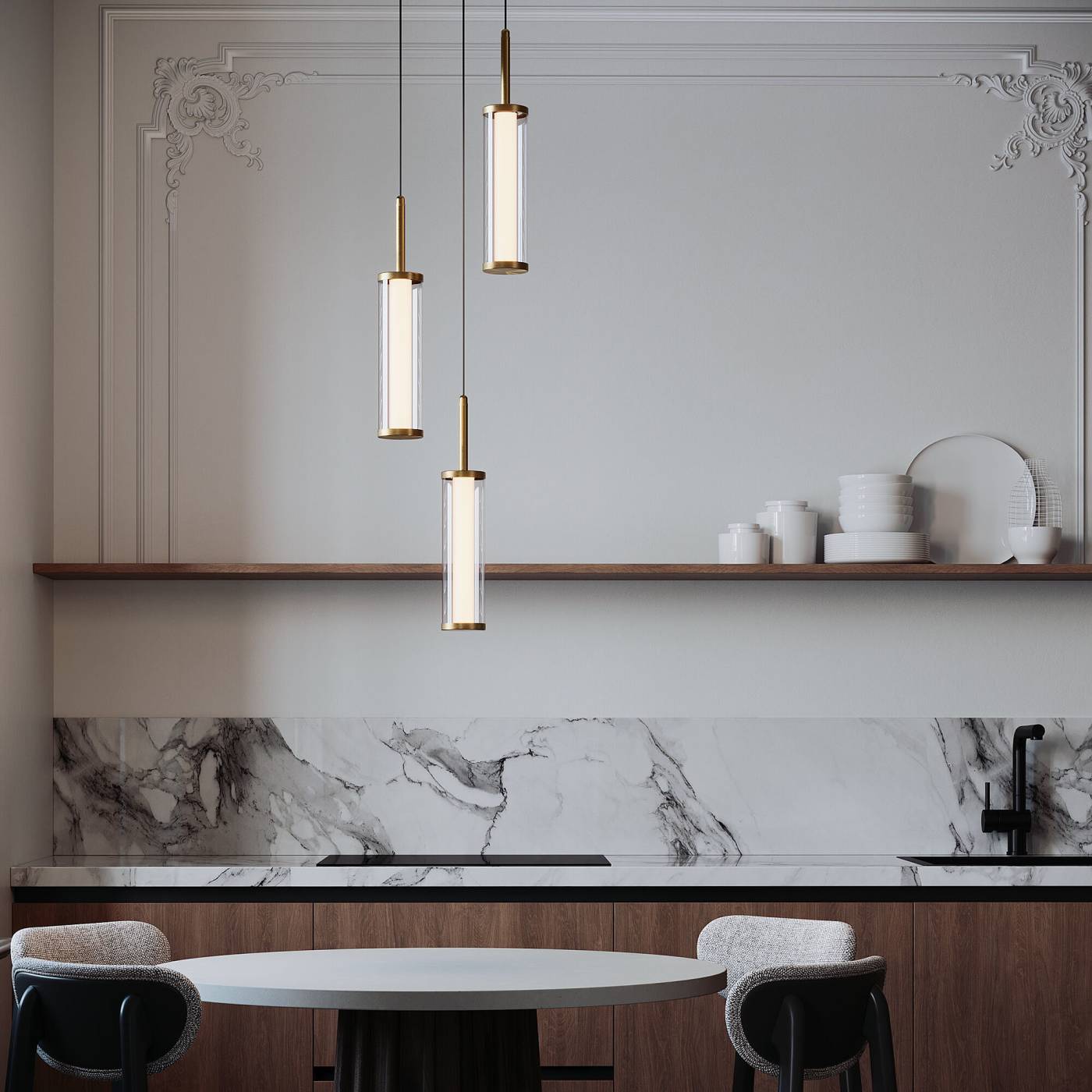 50386/3 LED латунь Светильник подвесной Eurosvet Stark 50386/3 LED латунь