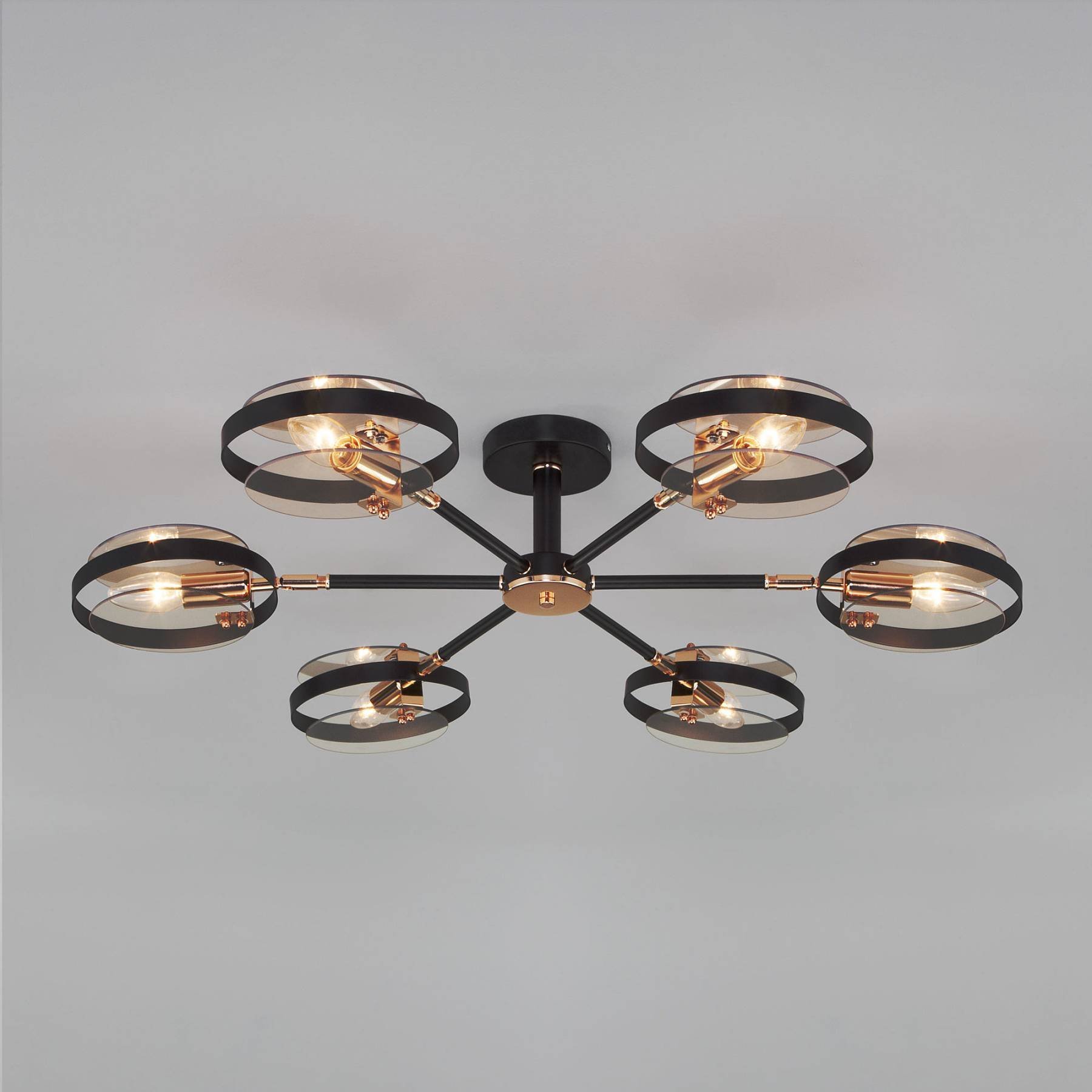 70121/6 черный Smart Потолочная люстра Eurosvet Gallo 70121/6 черный Smart