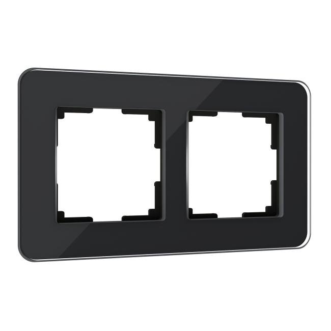 Рамка Werkel W0022448/ Рамка на 2 поста Elite (черный, стекло)