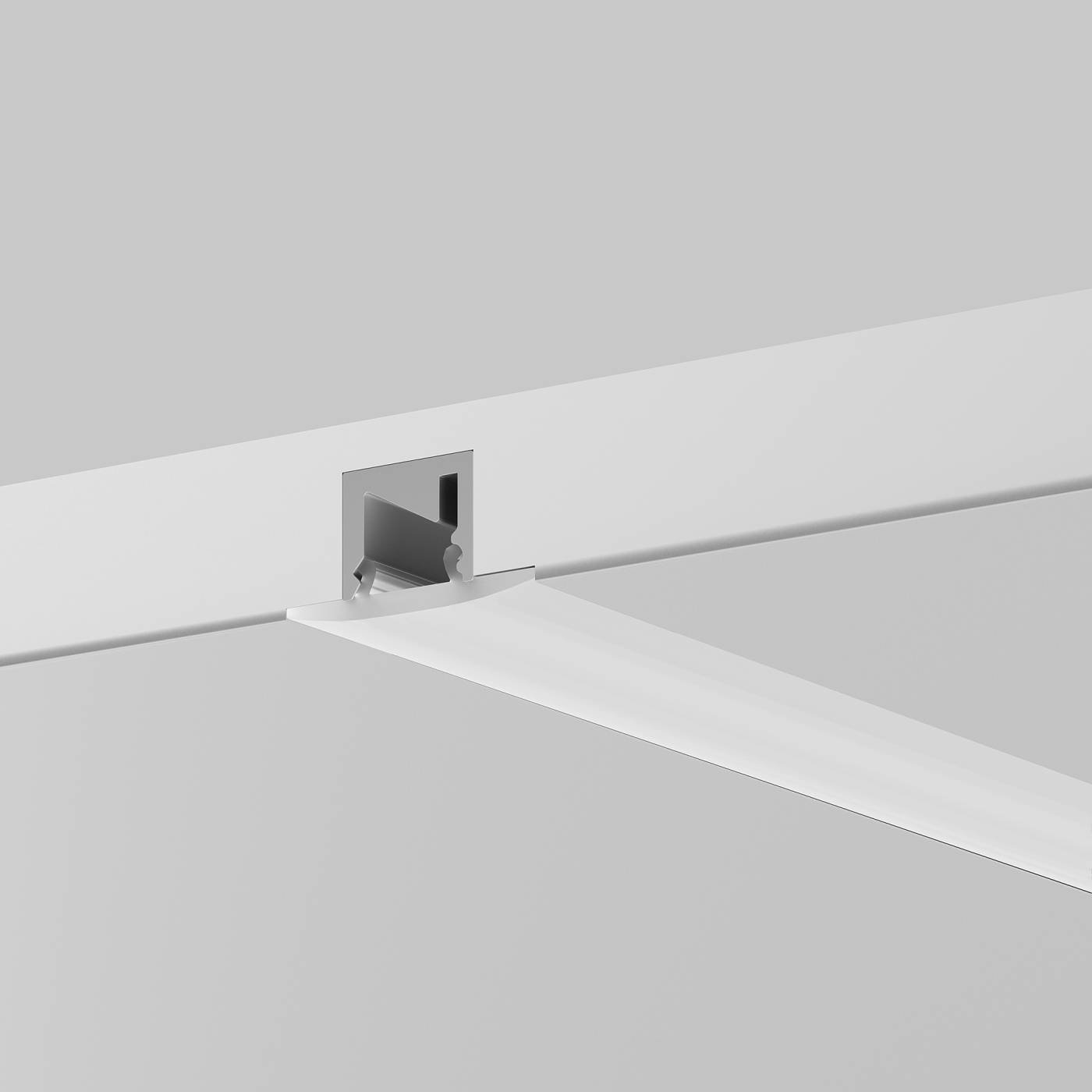 Алюминиевый профиль скрытого монтажа 16x8 (Серебро, 2 м), Maytoni Встраиваемый со скрытым фланцем профиль 636021