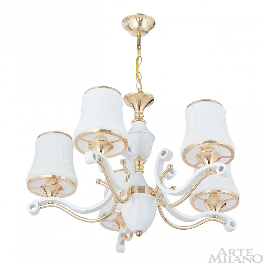 303987/5 Wh/Gd Подвесная люстра Arte Milano Florentia-3987 303987/5 Wh/Gd