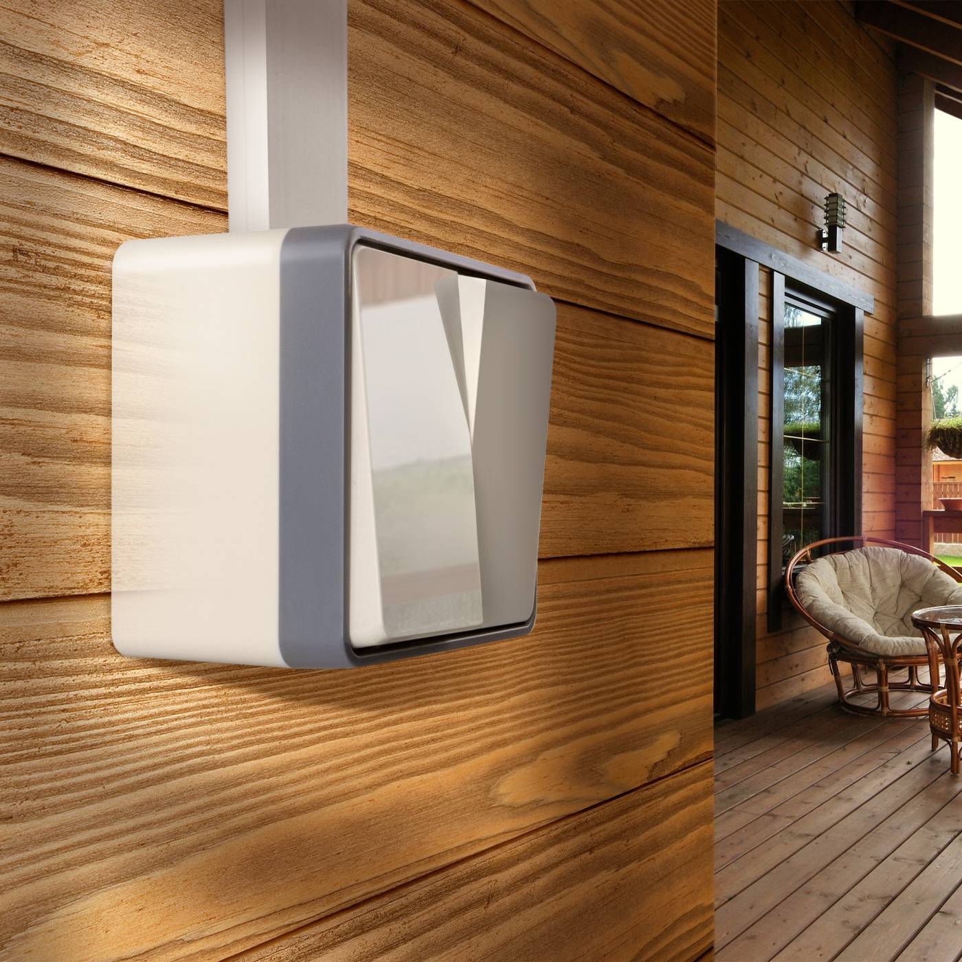 Выключатель Werkel WL15-03-02/ Выключатель двухклавишный влагозащищенный Gallant (слоновая кость)