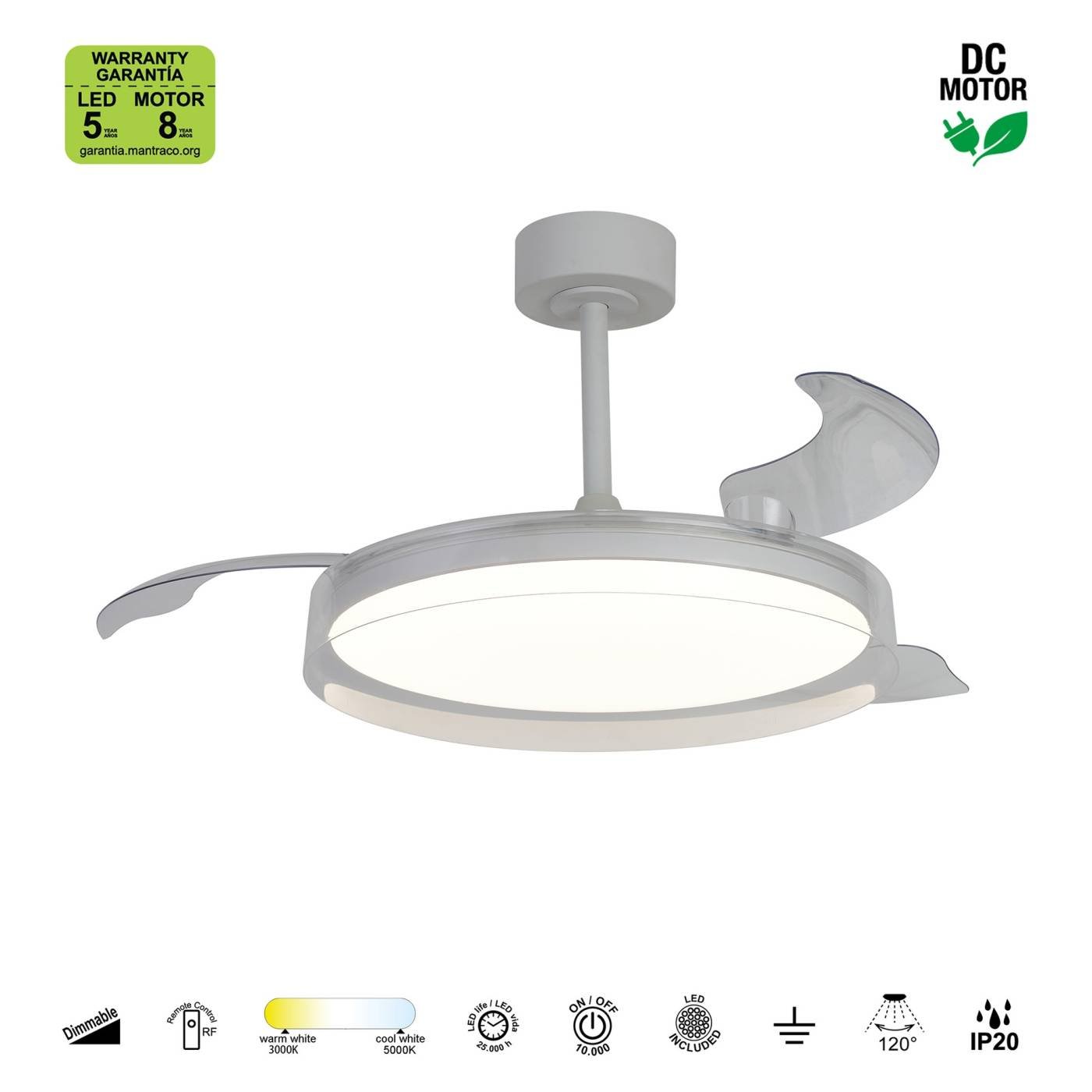 9525 Потолочная люстра GLASS FAN Mantra 9525