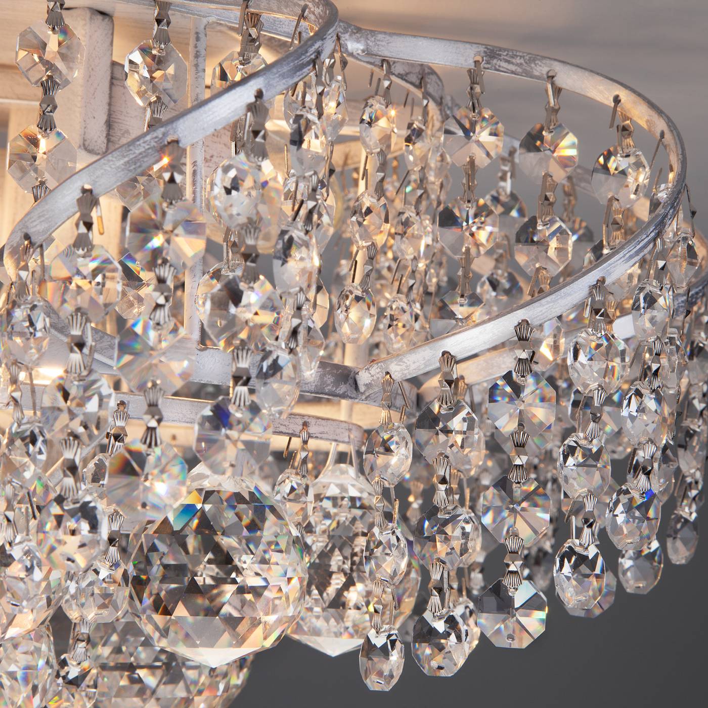 Потолочная хрустальная люстра Eurosvet Charm 16017/6 белый с серебром Strotskis