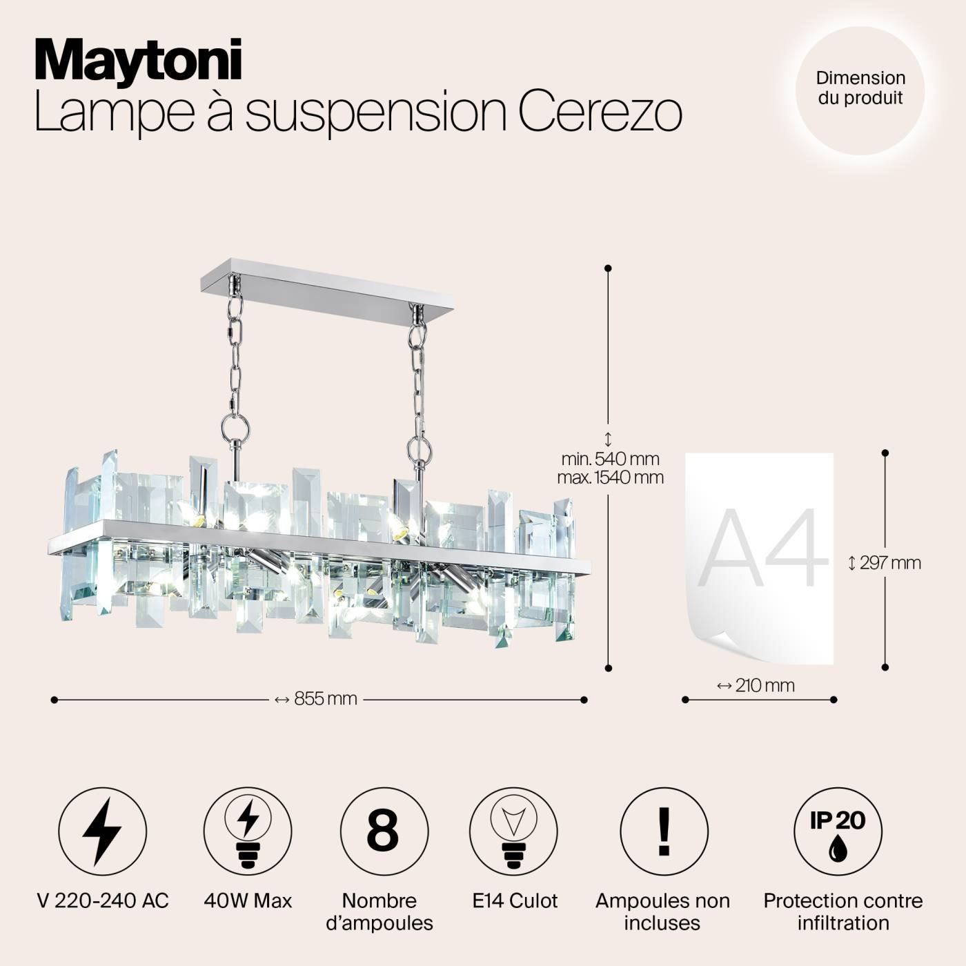MOD201PL-08N Подвесная люстра Maytoni Cerezo MOD201PL-08N