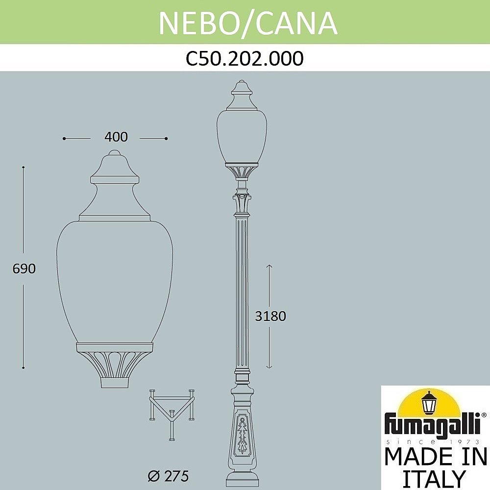 C50.202.000.AYE27 Столб фонарный уличный Fumagalli Cana C50.202.000.AYE27