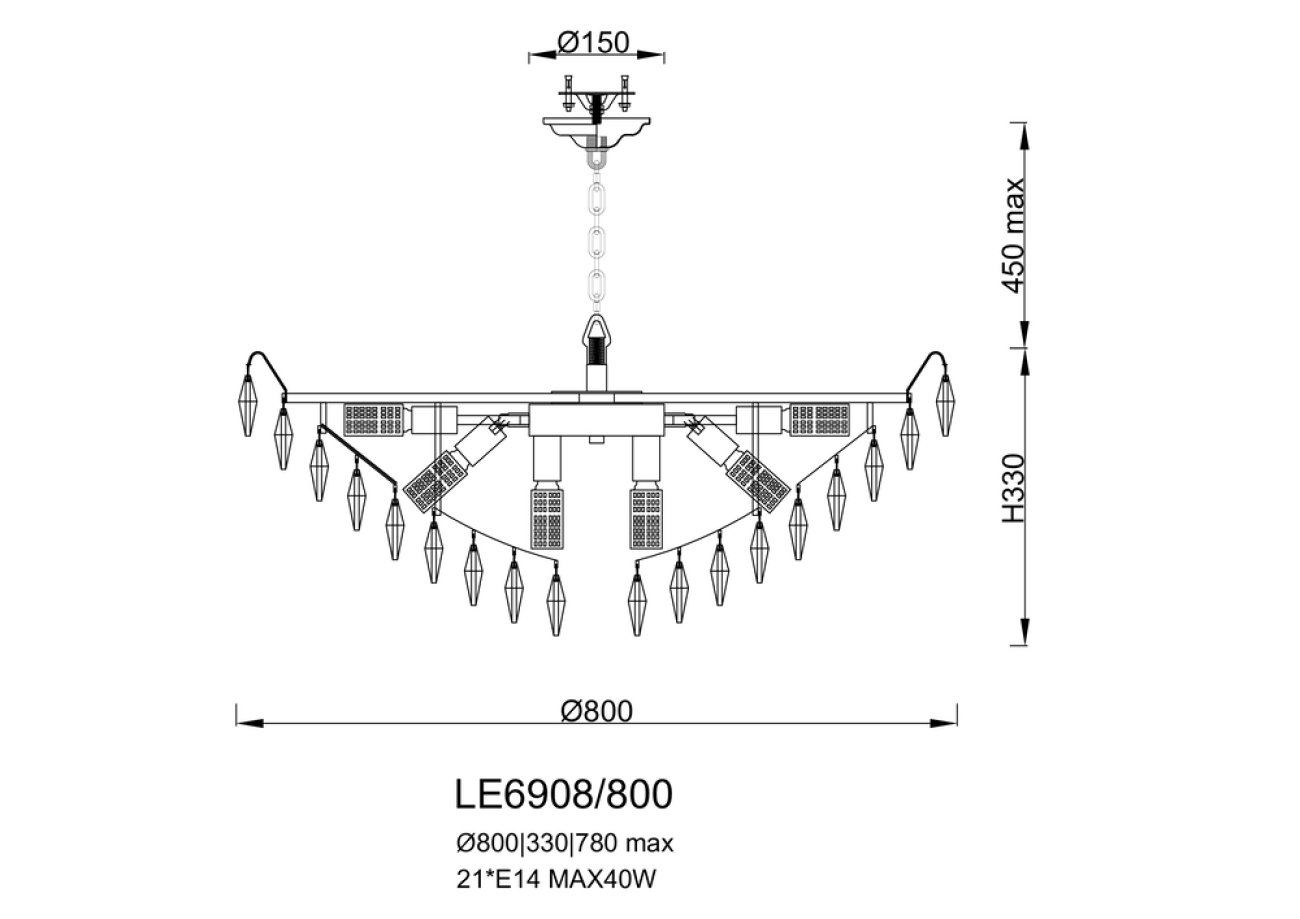 LE6908/800 CH Подвесная люстра LEON Florence LE6908/800 CH