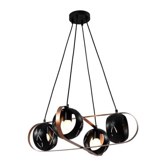 MD.21744-4-P-BK+CP Подвесная люстра IMEX Rolf MD.21744-4-P-BK+CP