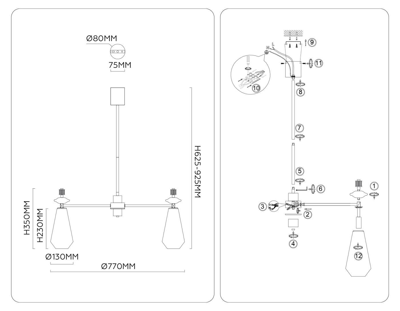 Люстра на штанге Ceramo Modern Ambrella LH53306