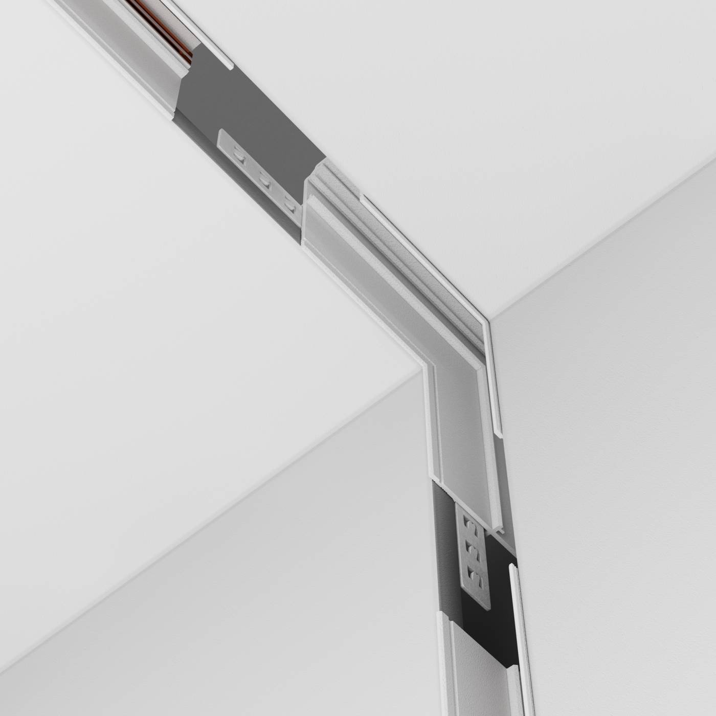 Коннектор угловой внутренний Exility встраиваемый под ГКЛ 12,5мм Maytoni Magnetic track system Exility TRA034ICL-42.12W