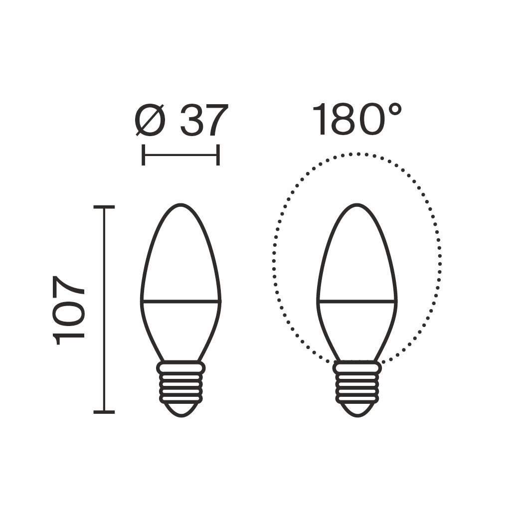 3271 Светодиодная лампочка Candle 9W Voltega 3271