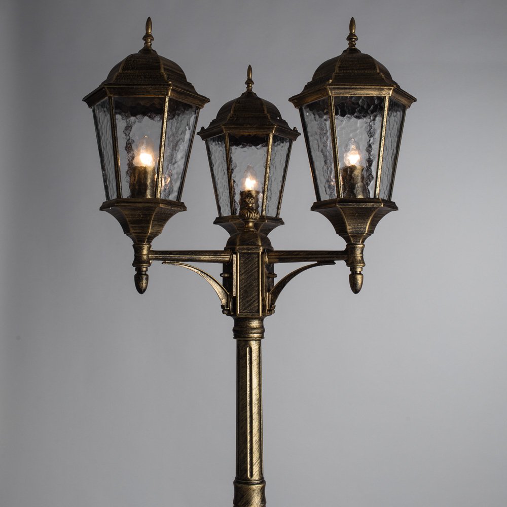 Столб фонарный уличный Arte Lamp GENOVA A1207PA-3BN