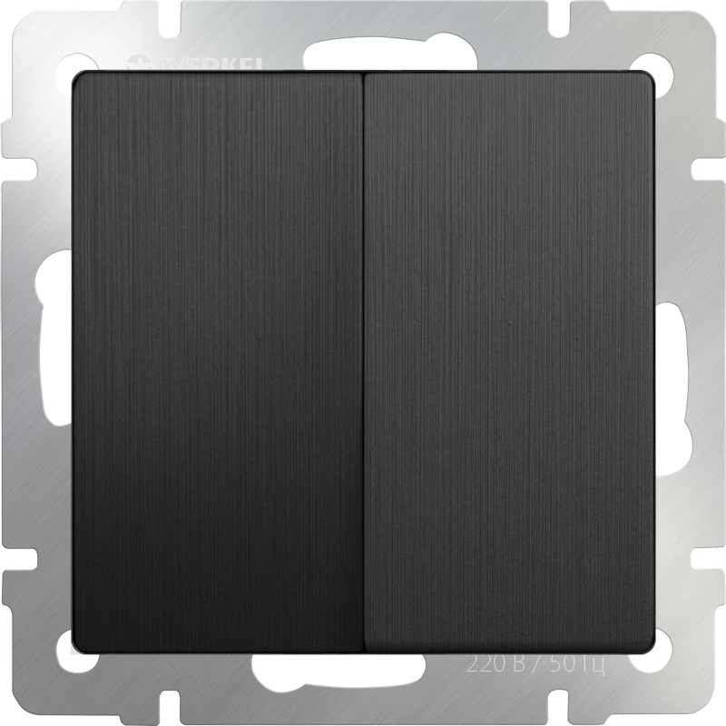 Выключатель Werkel W1122004/ Выключатель двухклавишный проходной (графит рифленый)