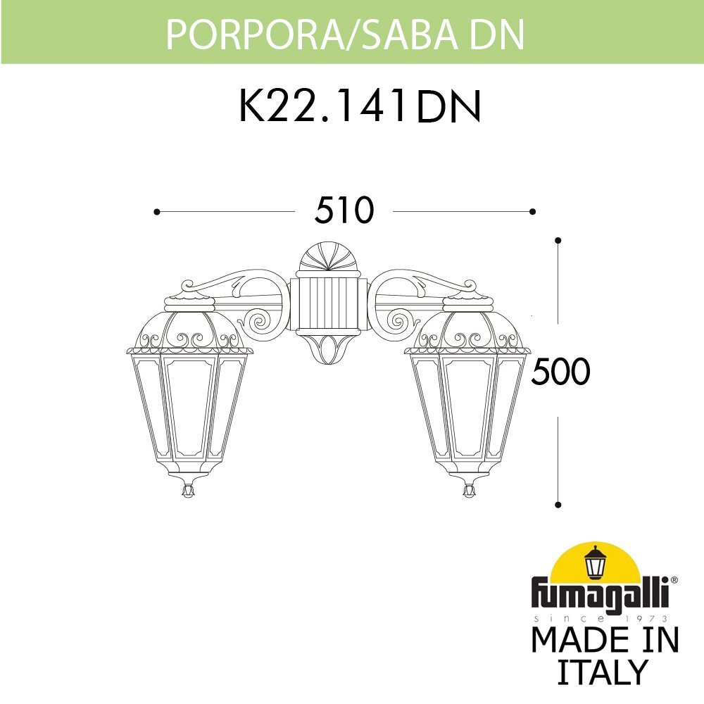 Настенный светильник Saba Fumagalli K22.141.000.AXE27DN