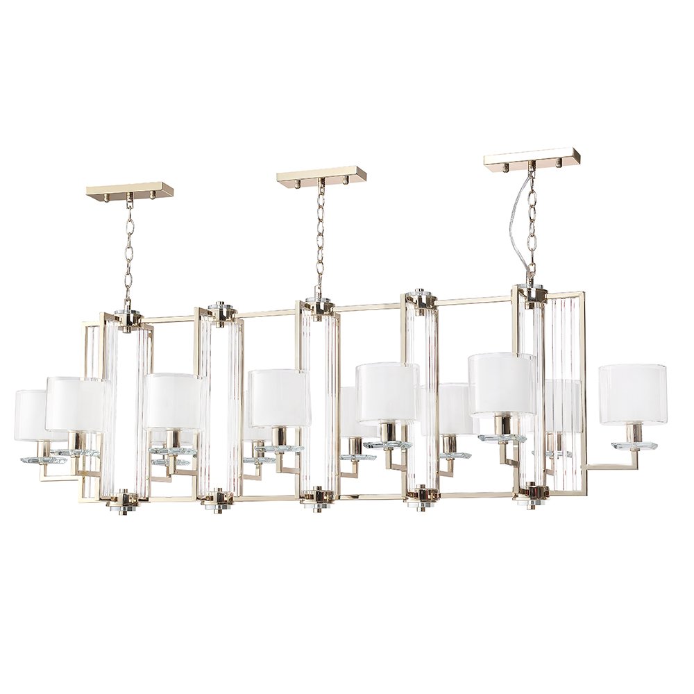 NICOLAS SP12 L1600 GOLD/WHITE Подвесная люстра Crystal Lux Nicolas NICOLAS SP12 L1600 GOLD/WHITE