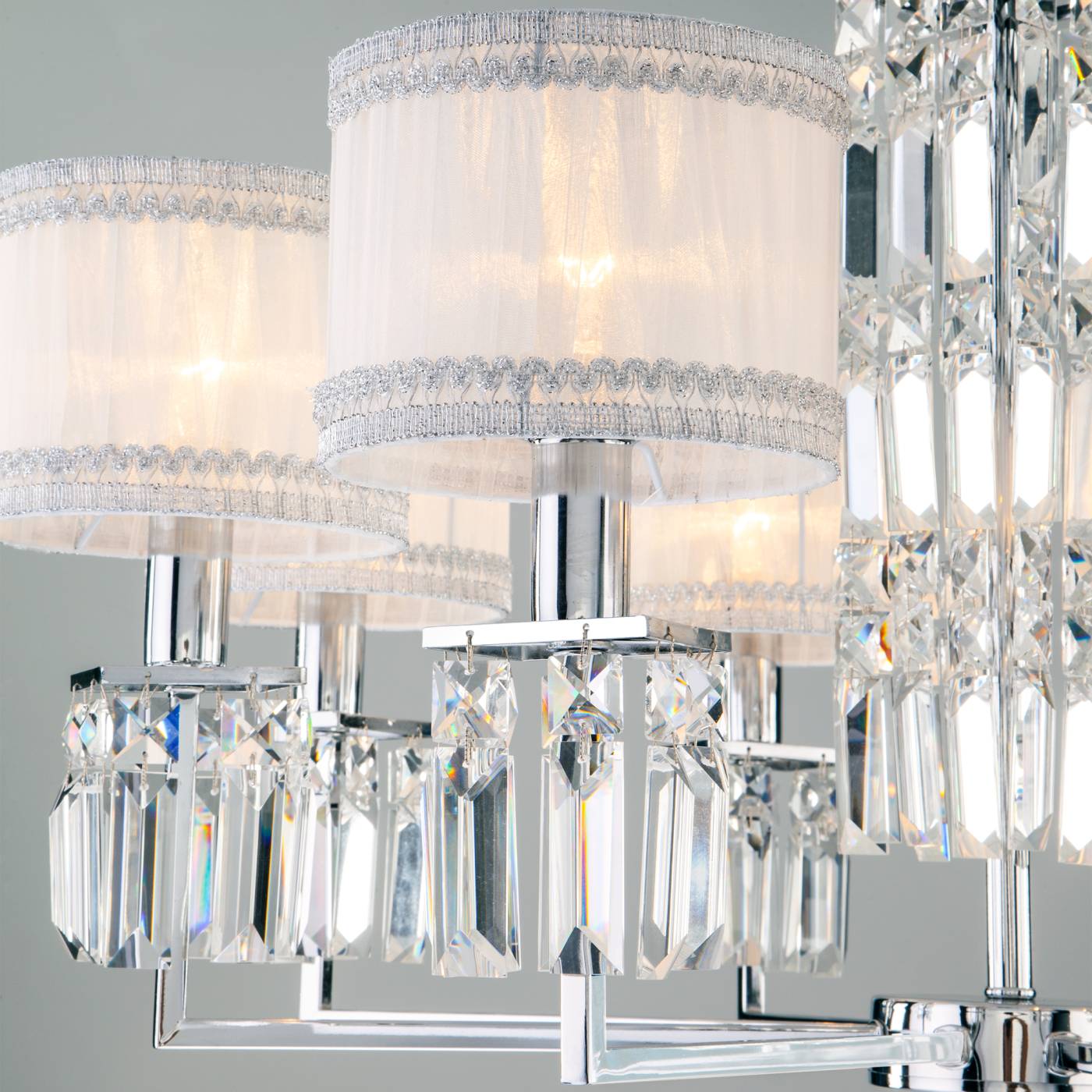 10099/8 хром/прозрачный хрусталь Strotskis Подвесная хрустальная люстра Zaffiro Eurosvet 10099/8 хром/прозрачный хрусталь Strotskis