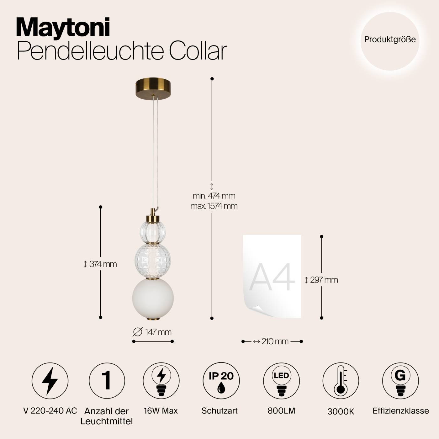 P069PL-L16G3K Светильник подвесной Maytoni Collar P069PL-L16G3K