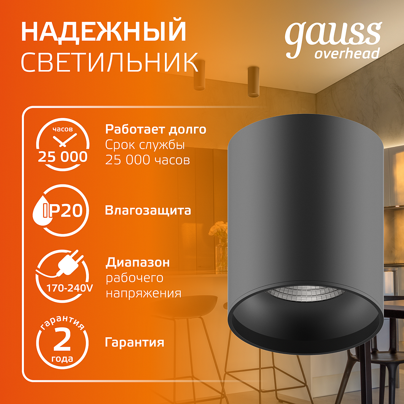 Накладной светильник Gauss HD028