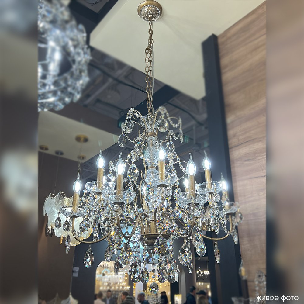 ODELIS SP12 GOLD Подвесная люстра Crystal Lux Odelis ODELIS SP12 GOLD