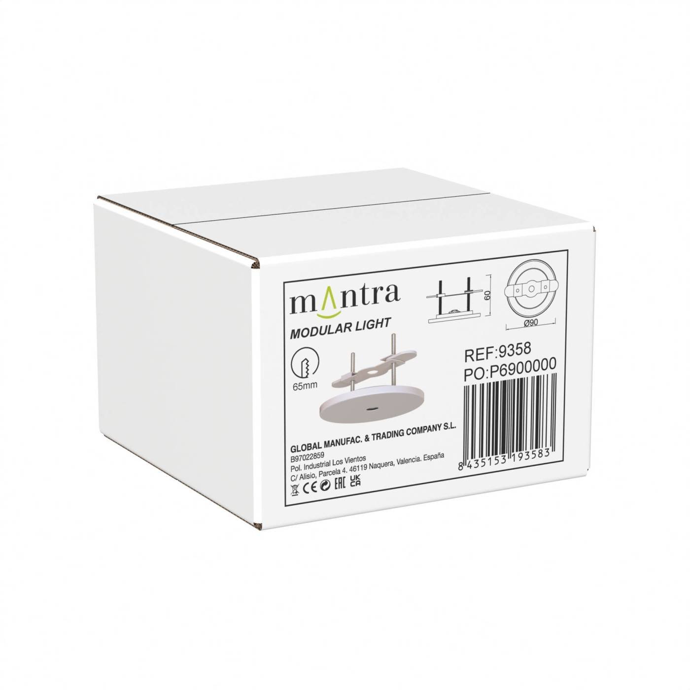 9358 9358 Основание потолочное утопленное 1L MODULAR LIGHT FLORONES