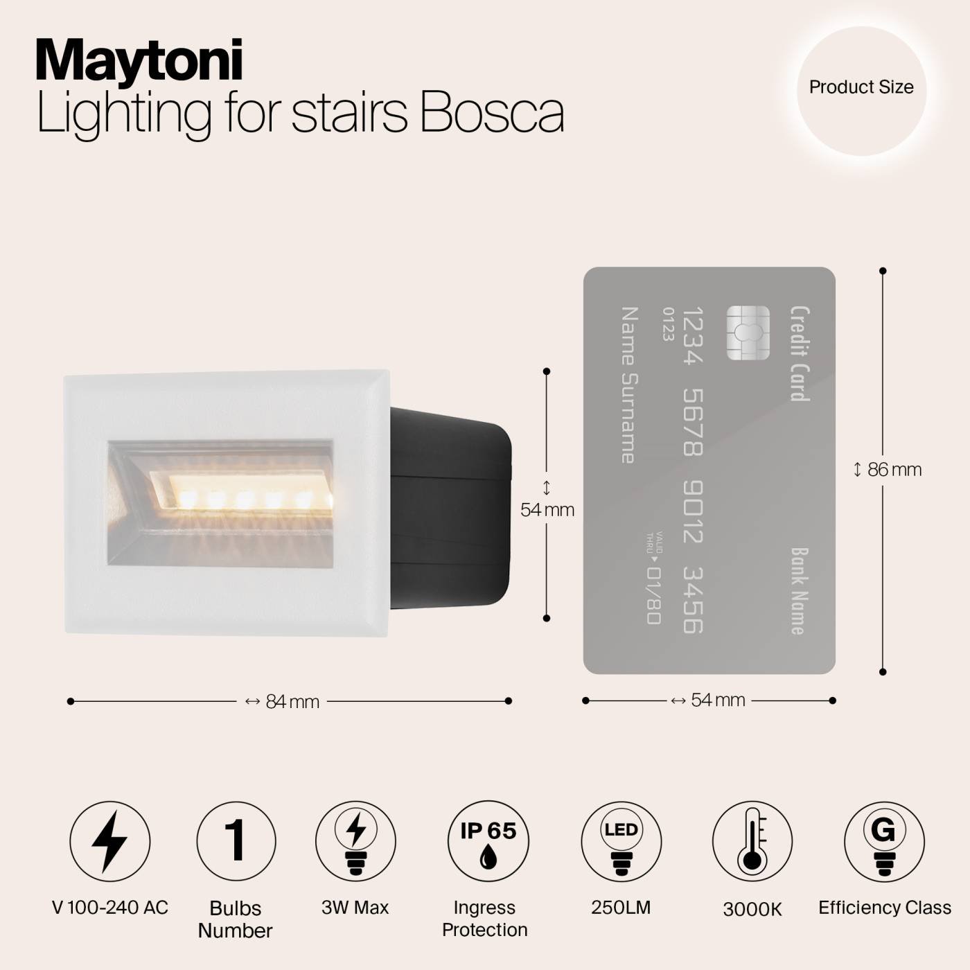 Подсветка для ступеней Maytoni Bosca O045SL-L3W3K