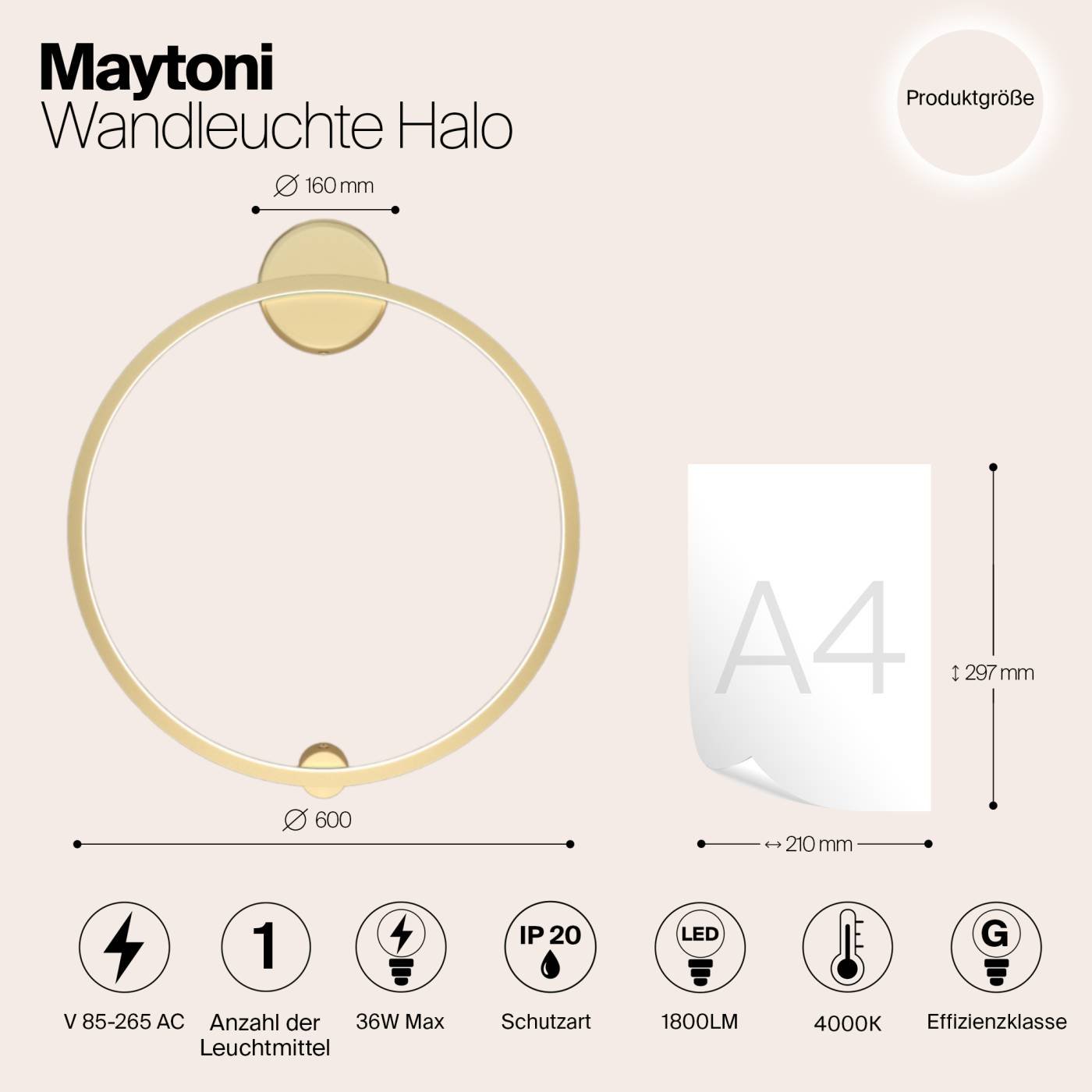 MOD005WL-L22BSK1 Настенный светильник Maytoni Halo MOD005WL-L22BSK1