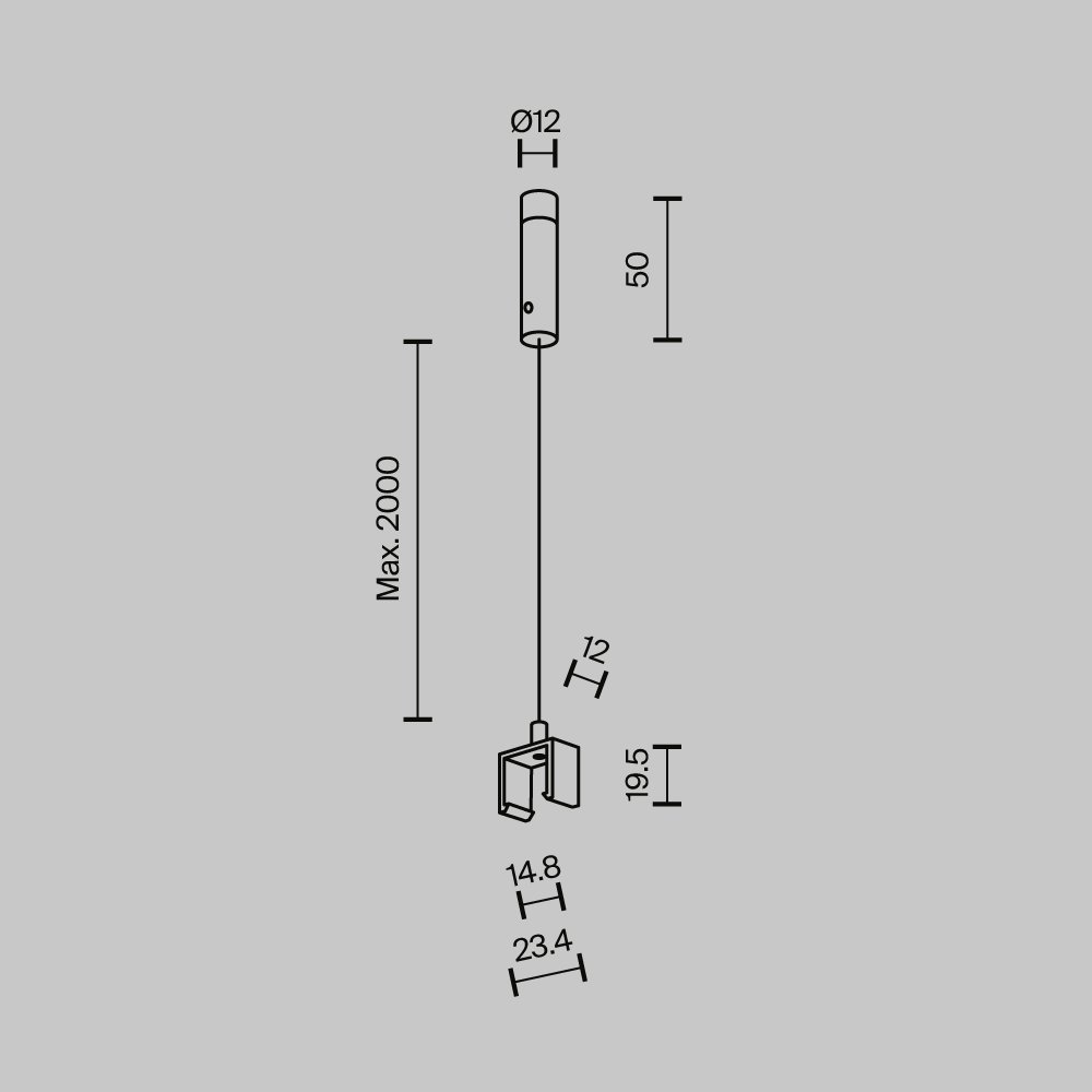 TRA239SW-2B Тросовый подвес Exility X, 2 шт. Accessories for tracks Exility X Maytoni TRA239SW-2B