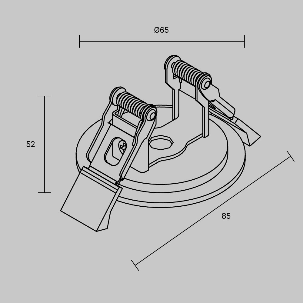 Встраиваемая чаша для вертикального шинопровода Technical TRA234RCB-B