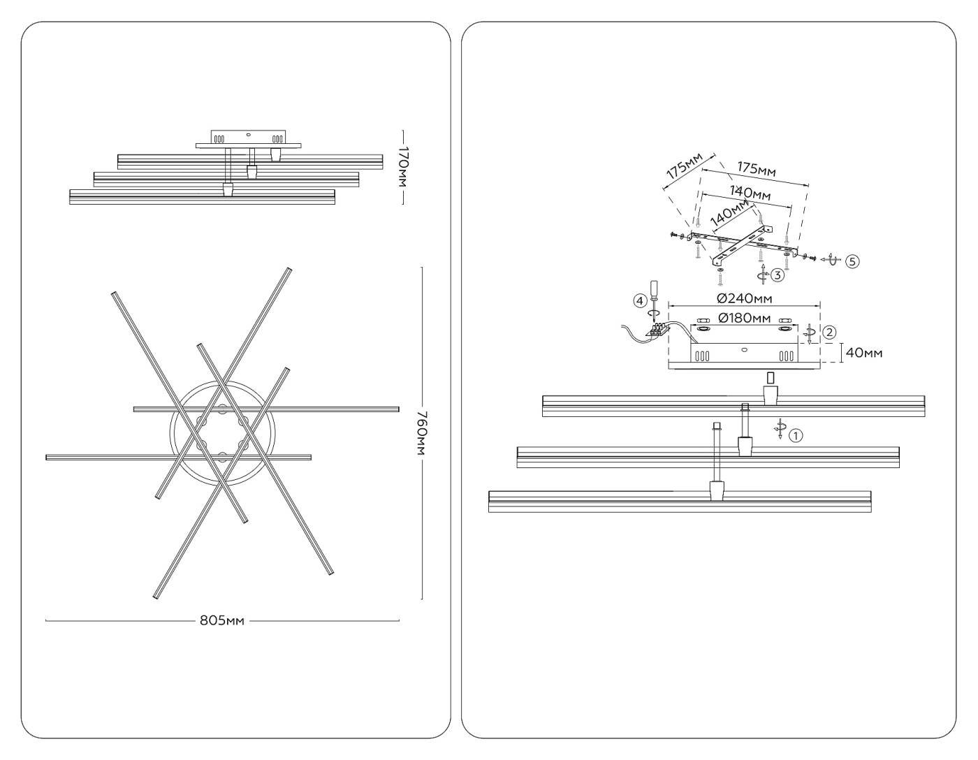 Потолочная люстра Ambrella LineTech FL6254