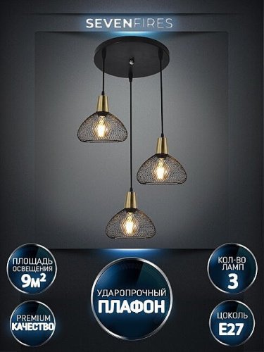 Светильник подвесной Wedo Light Brunner WD4000/3P-CO-BK