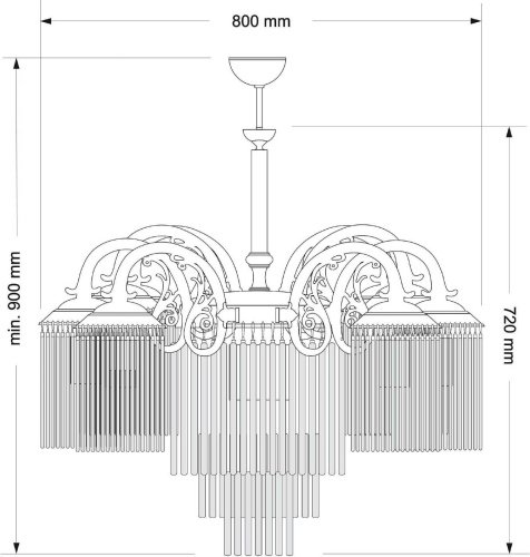Потолочная люстра Kutek Fiore FIO-ZW-8+1(P)