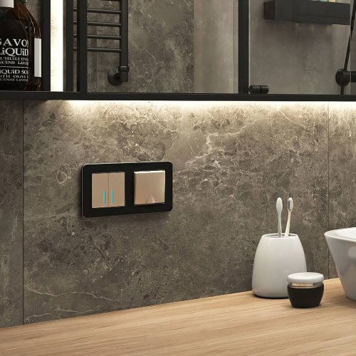 Рамка Werkel Platinum черный алюминий W0022608/ Рамка на 2 поста Platinum (черный алюминий)