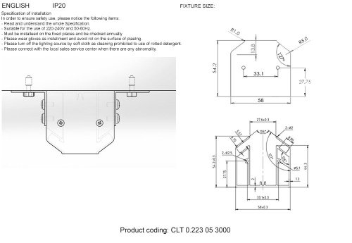 Профиль-адаптер для монтажа в натяжной потолок для магнитного шинопровода Crystal Lux Clt 0.223 CLT 0.223 05 3000 AL