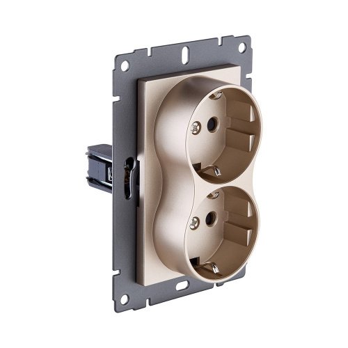 REA-032GD Розетка штепсельная SCHUKO двойная 16A/250 В, золотой Kollinger REA-032GD для Aspekt, Eleganz, Reflex