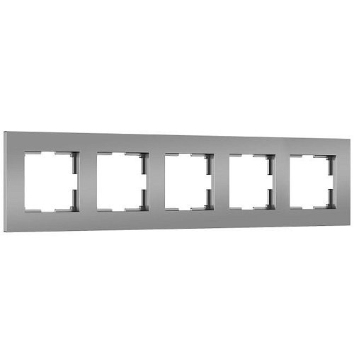 W0052965/ Рамка на 5 постов Slab (серебро софт) Рамка Werkel Slab серебро софт W0052965/ Рамка на 5 постов Slab (серебро софт)