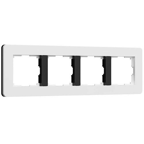 W0043068/ Рамка на 4 поста Split (белый/черный, soft-touch) Рамка Werkel Split белый/черный, soft-touch W0043068/ Рамка на 4 поста Split (белый/черный, soft-touch)