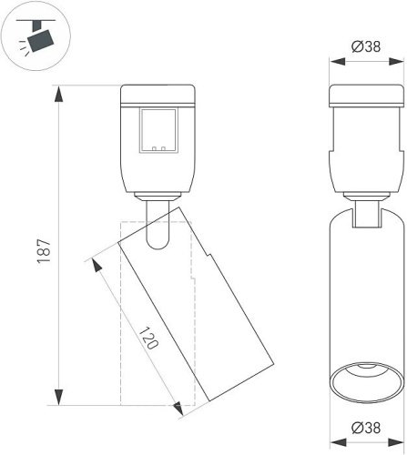 053977 Трековый светильник Arlight Apriori 053977