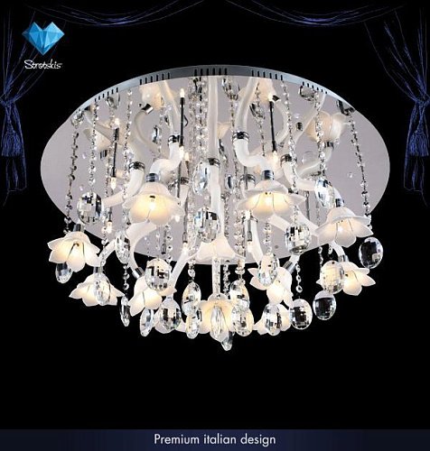 308/24 Mariel хром/хрусталь Strotskis LED (уп. Premium) Потолочная люстра с пультом 308 Eurosvet 308/24 Mariel хром/хрусталь Strotskis LED (уп. Premium)