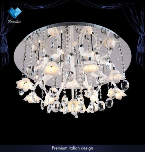 308/24 Mariel хром/хрусталь Strotskis LED (уп. Premium) Потолочная люстра с пультом 308 Eurosvet 308/24 Mariel хром/хрусталь Strotskis LED (уп. Premium)