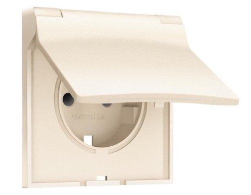 SP2480 SP2480 Лицевая панель SIGMA (Жемчужно-кремовый) для электрической розетки с/з со шторками и крышкой IP44 QUANT PRO