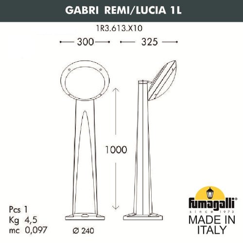 Уличный наземный светильник Fumagalli Lucia 1R3.613.X10.AYE27