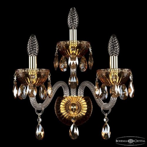 Настенное бра Bohemia 5417 5417B/2+1/165 G Amber/M-1G K721