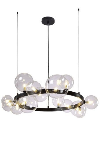 Подвесная люстра Crystal Lux Agata AGATA SP15 V2 BLACK/TRANSPARENTE