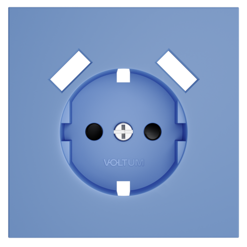 Накладка для розетки с заземлением и защитными шторками, с USB A+A, S70 (деним)